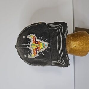 Mens 4350 District Detressed Steer Skull Cap Grey Pre-owned